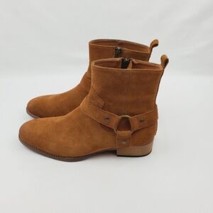 Steve Madden Palazo Mens Tan/ Brown Suede Zipper Casual Dress Boots